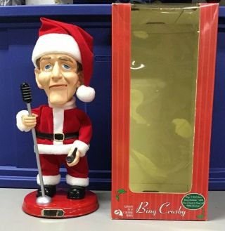 Animated Bing Crosby Santa Doll By Gemmy With Box Rare