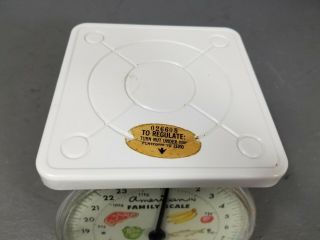 Vintage American Family Scale 25 LB Kitchen Counter Metal Food Scale White 3