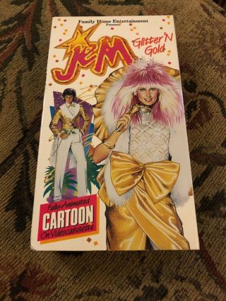 Jem: Glitter N Gold (vhs) Rare 1987 Animated Production Features 2 Cartoons