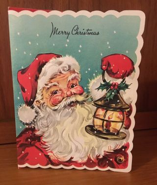 Vintage / Antique Embossed Christmas Card With Handkerchief