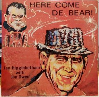 Here Come De Bear - Rare 1968 Alabama Bear Bryant Vinyl Record Jay Higginbotham