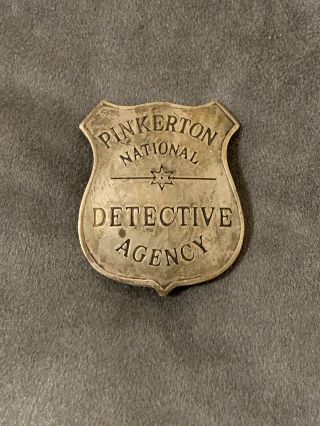 Obsolete Pinkerton National Detective Agency Police Law Badge Abe Lincoln Rare