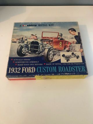 Vintage Hubley Metal Model Kit 1932 Ford Custom Roadster 835k - 300 W/rare Decals
