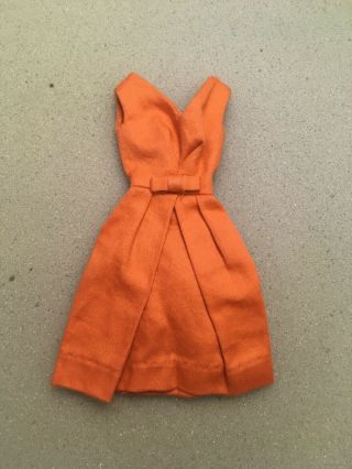 Vintage Mattel Barbie Fashion Pak Coral/orange Belle Dress W/bow Exc