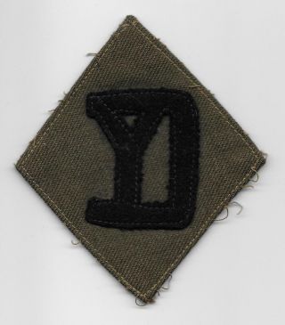 Rare Ww1 26th Infantry Division Patch - Felt On Od Wool - Us Army