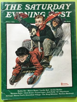 Vintage And Rare The Saturday Evening Post Winter 1973 Norman Rockwell M102