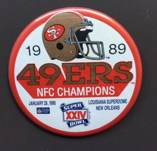 San Francisco 49ers 1989 Nfc Champions Collector Pin Badge Nfl Vintage Rare