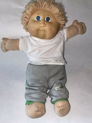 Vintage 1985 Coleco Boy Cabbage Patch Kids Doll Light Tan Hair Dimples 16 " Cpk