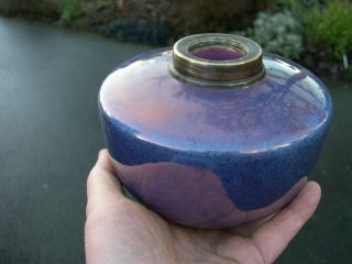 Rare Blue Copper Lustre,  Luster Ceramic Font For Duplex Kerosene Oil Table Lamp