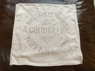 Restoration Hardware French Grain Sack Linen Pillow Cover Moulin Cylind 22 " Rare