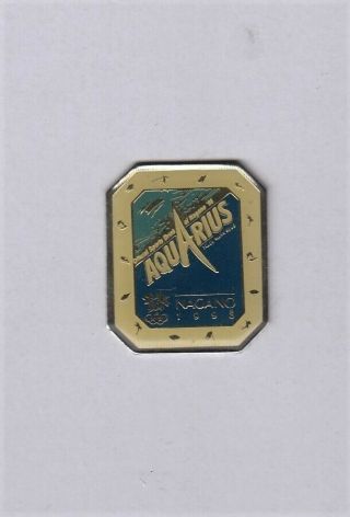 Very Rare Olympic Games Nagano 1998 Aquarius Sponsor Pin