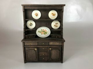 Lisa Of Denmark Lundby Scale Vintage Dollhouse China Cabinet Hutch Mid 80s
