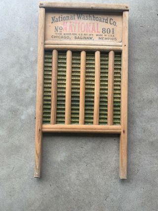 Vintage Antique National Washboard Co The Brass King No.  801 Old Wash Board