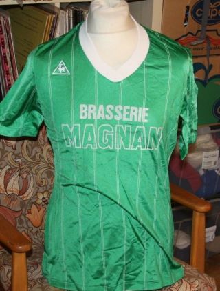 Rare Vintage 1990s Le Coq Sportif Football Shirt Green White Small