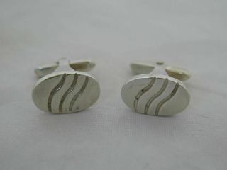 Vintage Lopez Taxco Mexico Sterling Silver Cufflinks