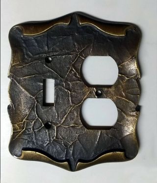 Vintage Amerock Carriage House Antique Brass Combo Switch Plate Outlet Cover
