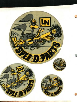 " Rare " Set Of 4 Old Lee Norse Speedy Parts Coal Mining Stickers 332