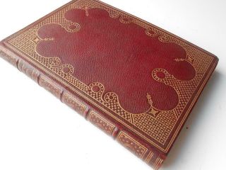 Lovely Antique Victorian Leather Bound Scrapbook Scrap Album Scraps