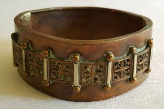 Copper & Brass Vintage Victorian Antique Bangle Bracelet