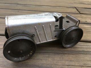 RARE VINTAGE LOUIS MARX & CO WIND - UP ALUMINUM and TIN TRACTOR 3