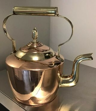 Stunning Vintage Copper And Brass Kettle 2 Pint Watertight