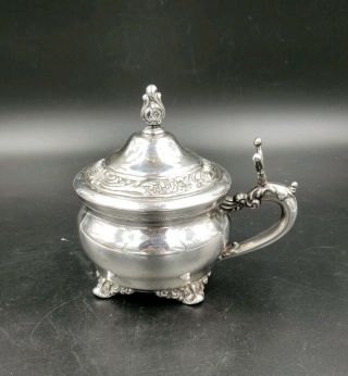 Antique Victor Silver Co.  Quadruple Plate Shaving Mug With Lid Victorian 49