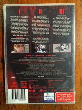 THE GRUDGE TRILOGY 1 2 3 rare 3 disc Australian DVD cult horror classic Japan 2