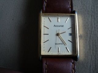 Vintage Accurist Tank Watch Gold Plated With Date Made In Japan