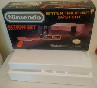 Vintage Nintendo Action Set Box & Styrofoam Rare Nes Complete Your Set