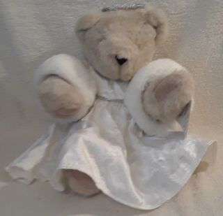 Vintage 1993 Vermont Teddy Bear Company Christmas Jointed Plush Bear Snow Queen