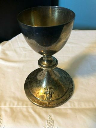 Rare Vintage Catholic Church Altar Sterling Silver Knights Of Columbus Chalice