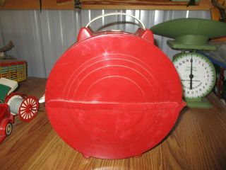 Antique 78 Rpm Record Carrying Case Plastic Holder Vintage Rare Round Old Red