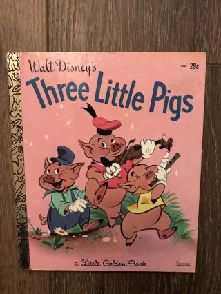 Vintage 1948 Walt Disney’s Three Little Pigs Book Children Rare