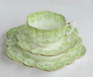 Antique Paragon Star China Co Trio - Cup & Saucer & Plate - Scalloped Edge