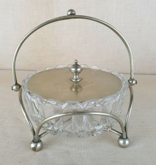 Very Elegant Vintage Silver Plated EPNS & Cut Glass Sugar Bowl 2