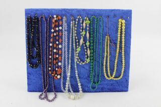 8 X Vintage & Antique Glass Bead Necklaces Inc.  Opaline,  Faceted,  Art Deco