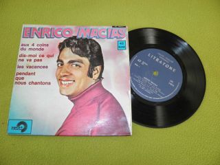 Enrico Macias - Aux 4 Coins Du Monde - 4 X Tracks - Rare 1968 Israel Press 7 " Ep