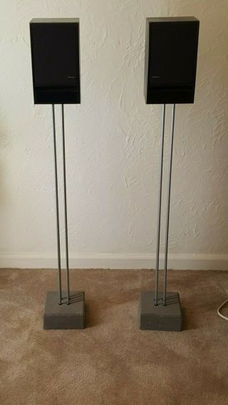 Ikea Speaker Stands With Concrete Base " Rare " (speakers Not)