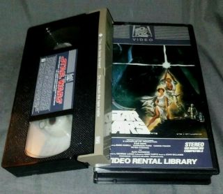 Very Rare Vhs Vintage Star Wars 1982 Video Rental Library Matching Serial Number