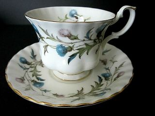 Vintage Royal Albert Porcelain Tea Cup & Saucer,  Hand Painted " Brigadoon "
