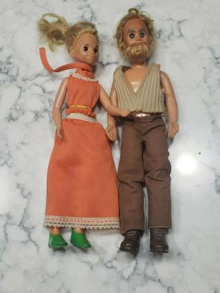Vintage 1970s Mattel Sunshine Family Mom Dad Hipster Beard