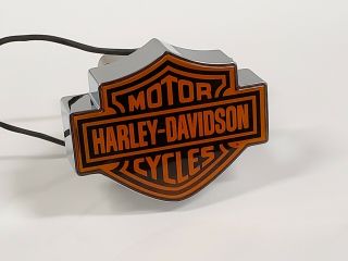 Rare Htf Harley - Davidson Shield Trailer Hitch Cover Plug Lighted Brake Light
