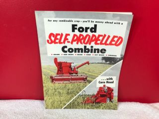 Rare 1960 Ford Self Propelled Combine Tractor Dealer Brochure 15 Page