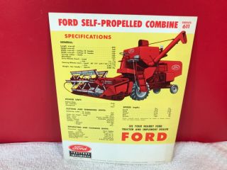 RARE 1960 FORD SELF PROPELLED COMBINE TRACTOR DEALER BROCHURE 15 PAGE 2