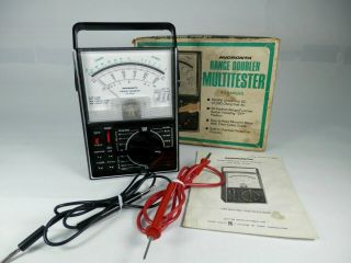 Micronta Range Doubler Multitester Multimeter 22 - 204a W/ Lead Vintage Radioshack