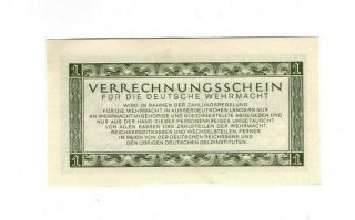 XX - Rare 1 Reichsmark nazi Wehrmacht army war note 1944 unc swastika 2