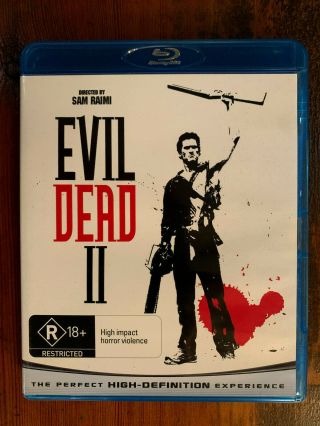 Evil Dead Ii Rare Australian Blu - Ray Not Dvd Cult Zombie Horror Movie Classic Br