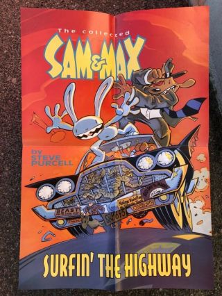 Sam & Max Surfin The Highway Poster Steve Purcell Very Rare Vintage