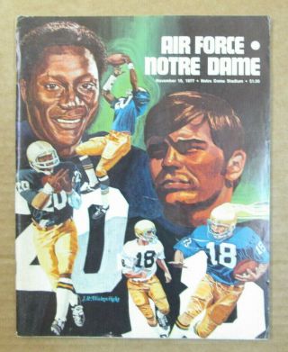 Vintage Ncaa Football Program Notre Dame Vs Air Force On November 19,  1977 Rare