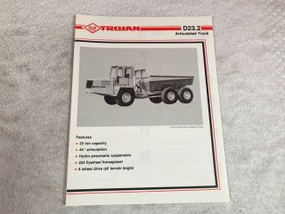 Rare Trojan Tale Eaton Articulated Dump Truck Sales Brochure